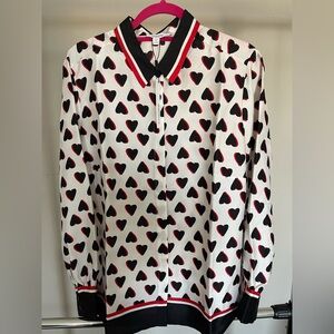 Chico's Black and Red Heart Valentine’s Day Exclusive Blouse